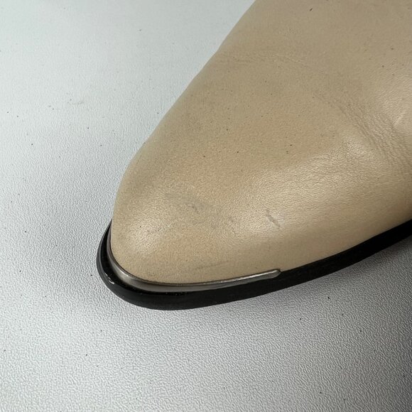 Laredo Womens Cream Leather Western Cowboy Boots Star Studded Strap size 10M - Picture 9 of 16